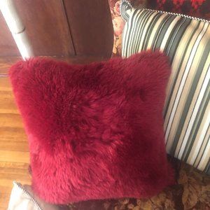 Used Good Condition Furry Red Ugg Pillow